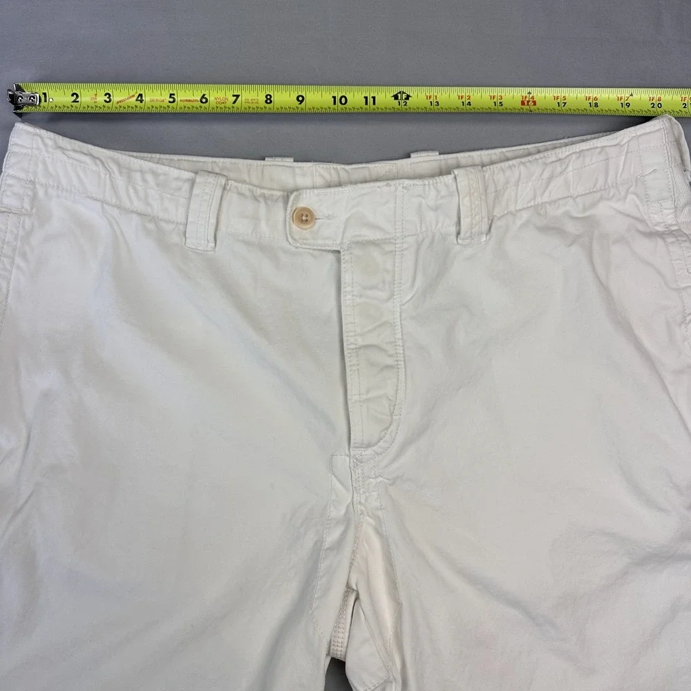 Vintage Polo Ralph Lauren Men Chino Shorts‎ 40 Waist White Distressed Coastal